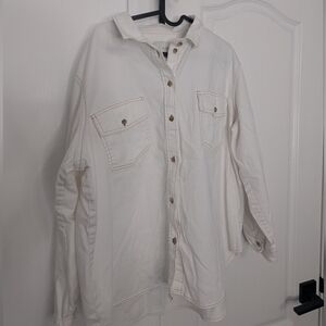 American Eagle Off-White Casual Button Shirt